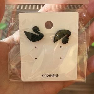 Black swan earrings
